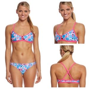 SPEEDO Missy Franklin Endurance Floral Dreams Criss Cross Swimsuit Top & Bottom
